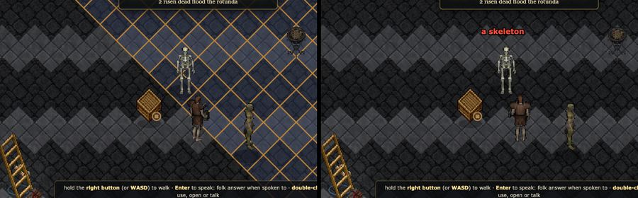 The Hollow Choir before and after: the tinted grid is gone